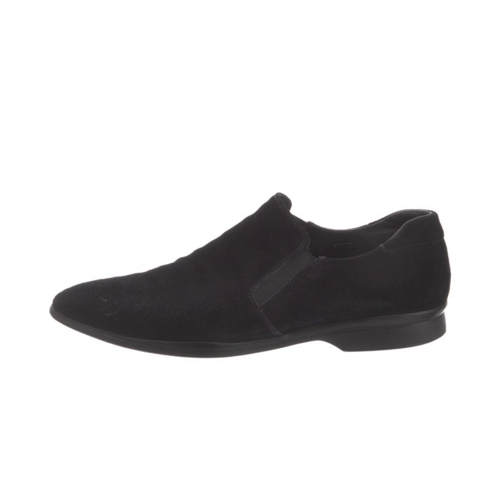 Prada Black Suede Slip-on Loafers